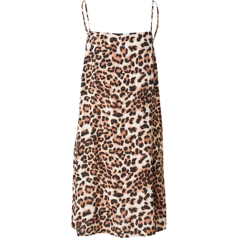 VERO MODA Šaty VMEASY JOY tmavě béžová / hnědá / černá