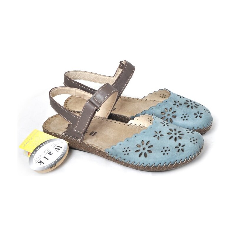 Dámské sandály na suchý zip Walk in the city 7261 50411 modrá 106095444