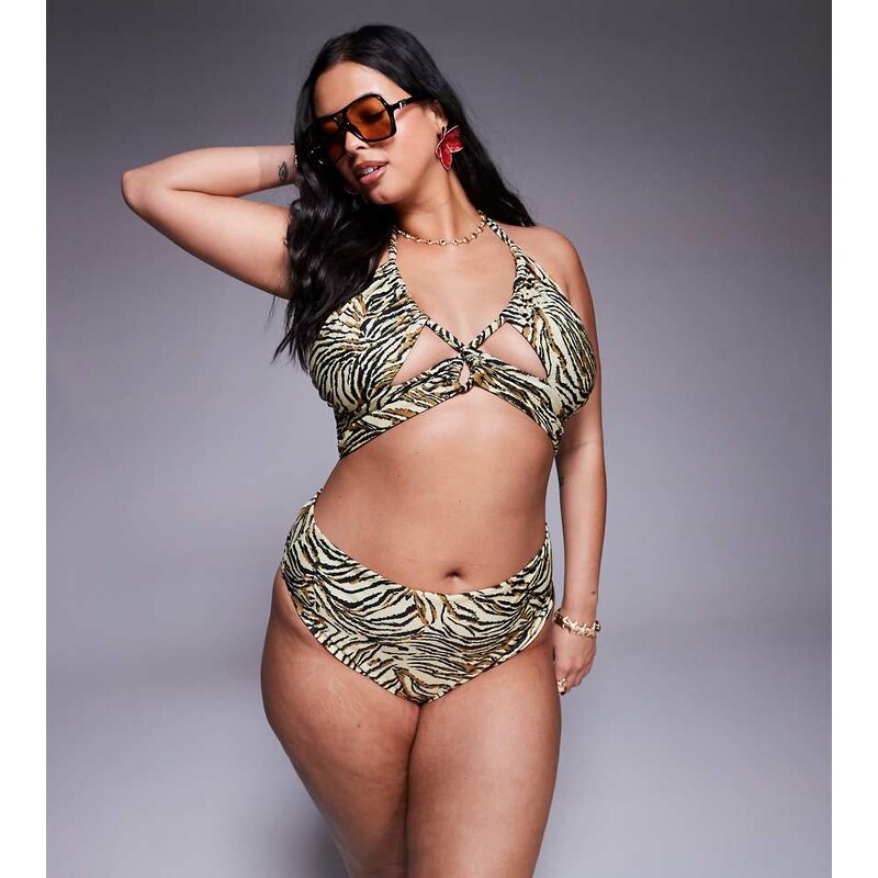 ASOS Curve ASOS DESIGN Curve Gia high leg high waist bikini