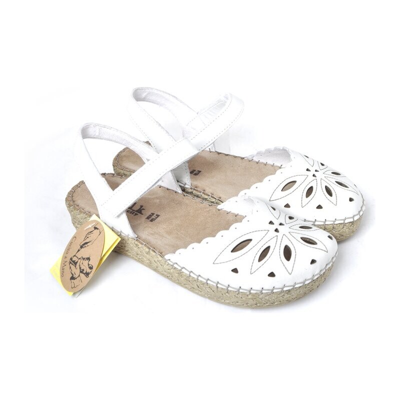 Trendy sandály z bílé kůže Walk in the city 7665 50422 bílá 106097788