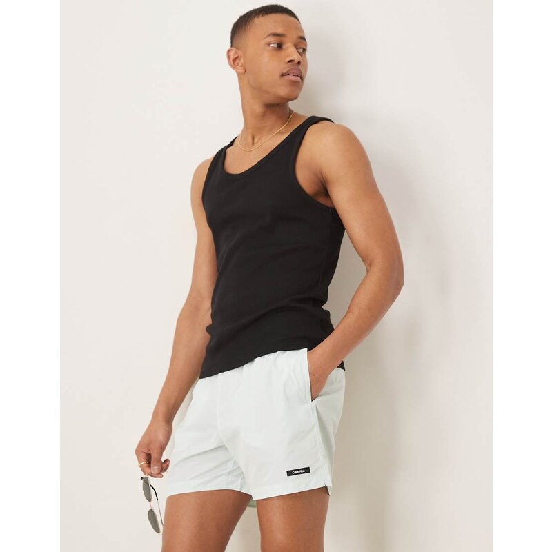 Calvin Klein drawstring swim shorts in mint green