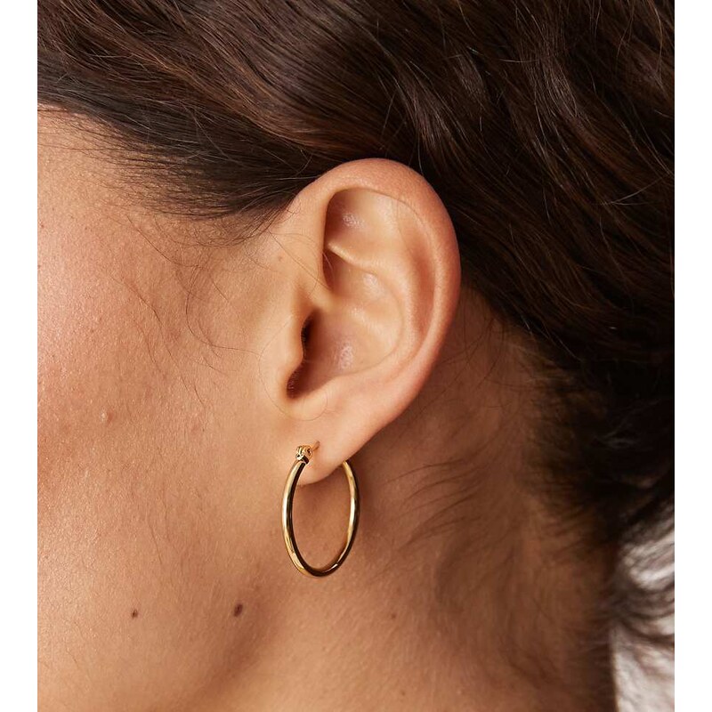 Lost Souls 25mm hoop earrings in 18ct gold plated stainless steel 106102111