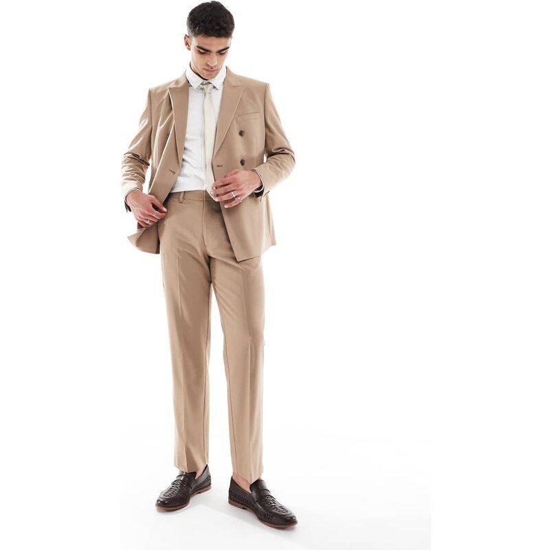 ASOS DESIGN straight suit trousers in brown