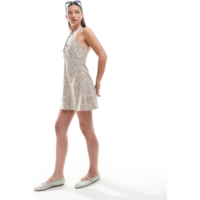 Cotton On Haven halter mini dress in leopard print - MULTI 106107454