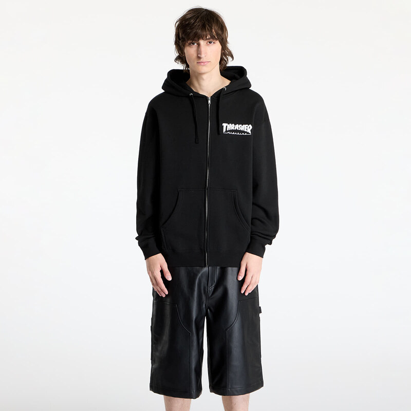 Mikina Thrasher Magazine Logo Zip Hood Black M
