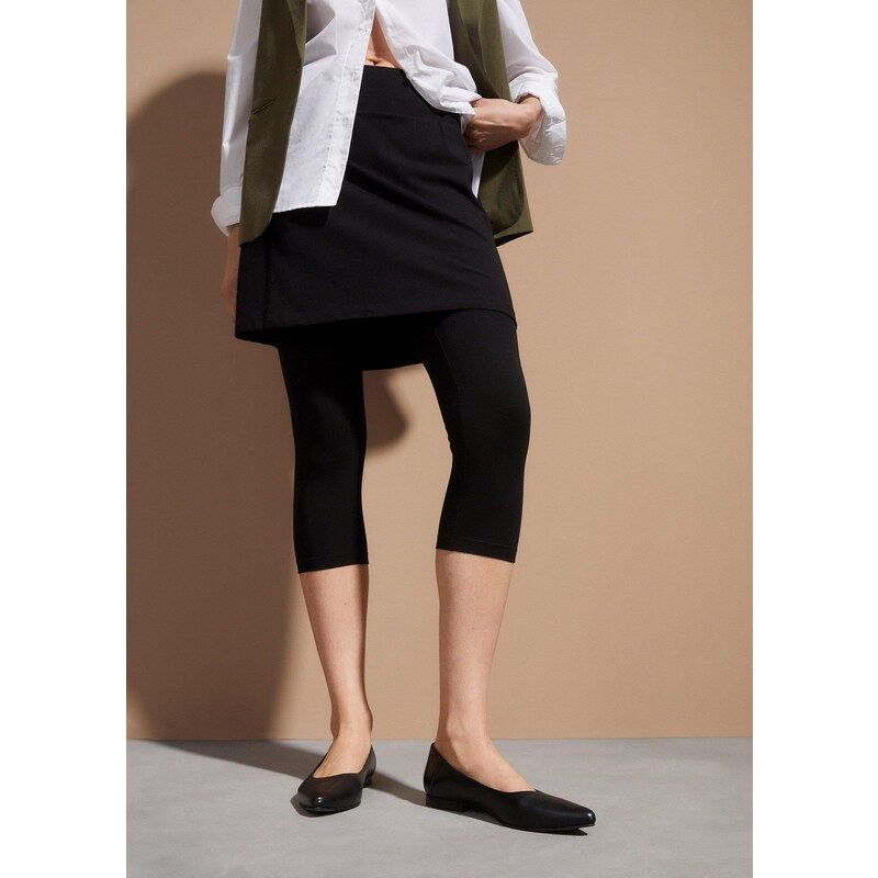 bonprix Capri legíny se sukní černá Žena 115183076