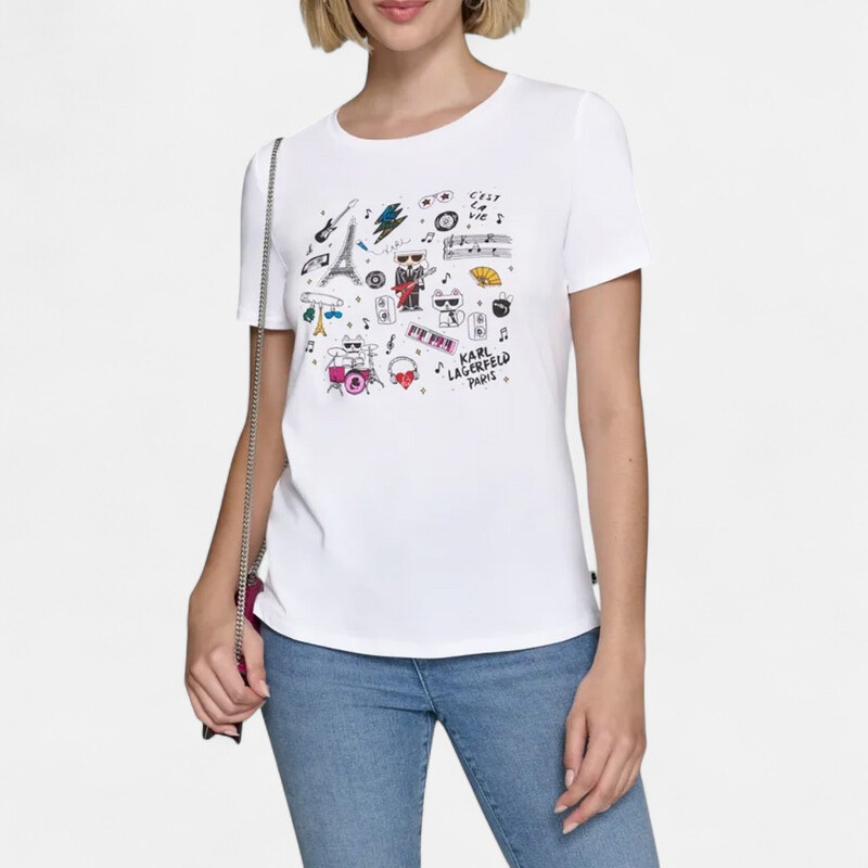 Dámské bílé triko Karl Lagerfeld Paris 56226