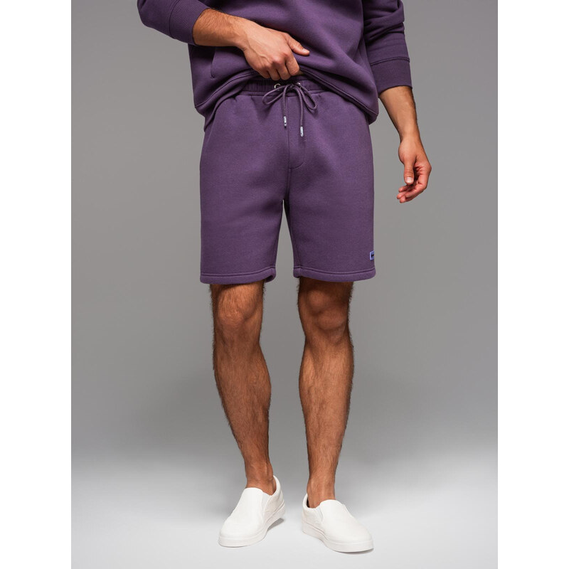 Ombre Unisex sweat shorts with drawstring waistband - purple