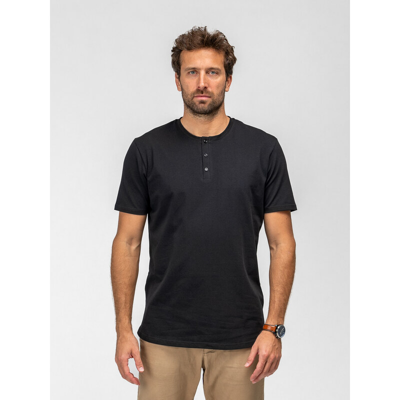 Pánské TallGuys tričko 2.0 | knoflíček | Deep black