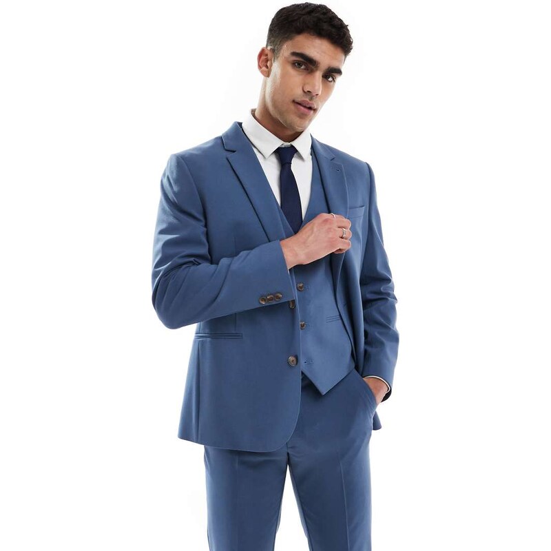ASOS DESIGN skinny suit jacket in blue