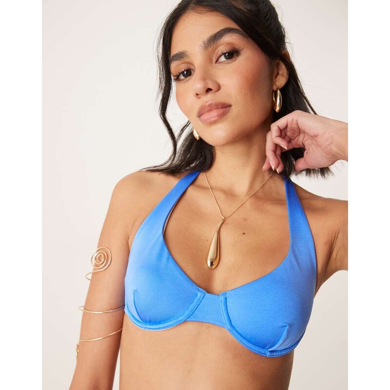 Free Society underwire bikini top in cobalt blue 106121844