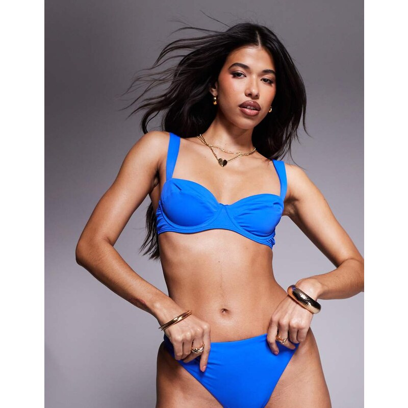 KBX underwire v front bikini top with removeable padding in