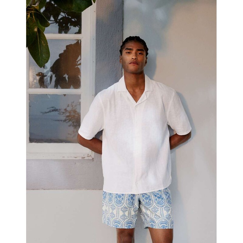 Hollister textured short sleeve shirt in white