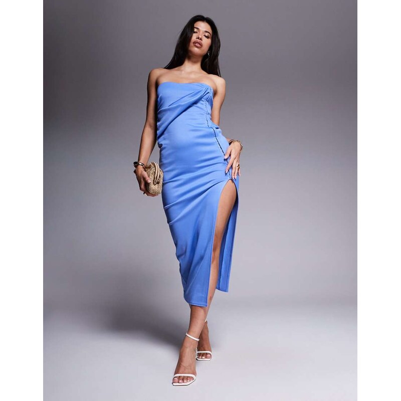 ASOS DESIGN pencil midi dress with slouched bodice detail and