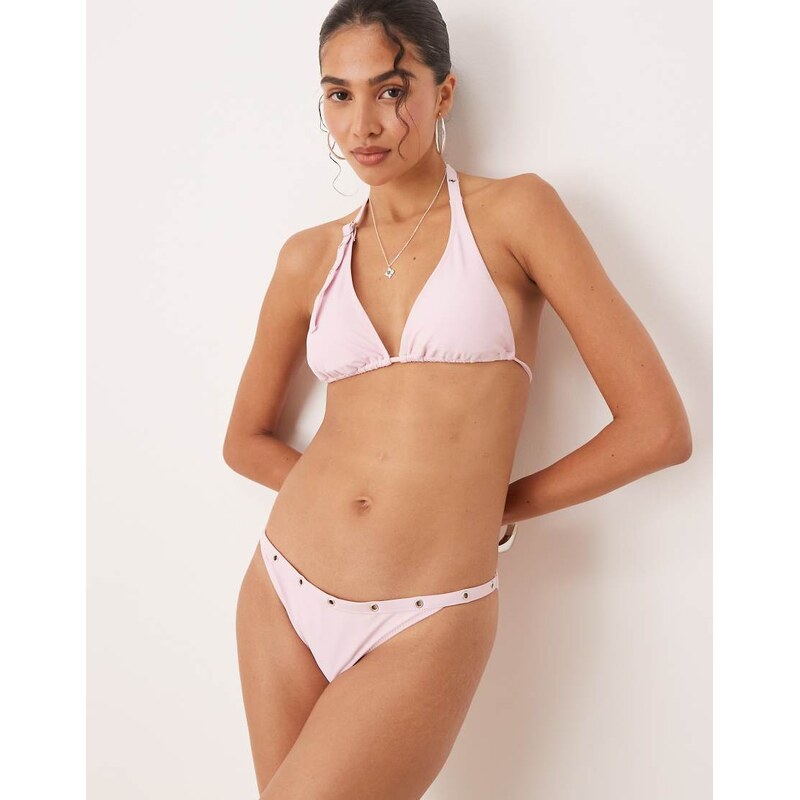 Mango stud detail bikini bottom in pale pink 106097780
