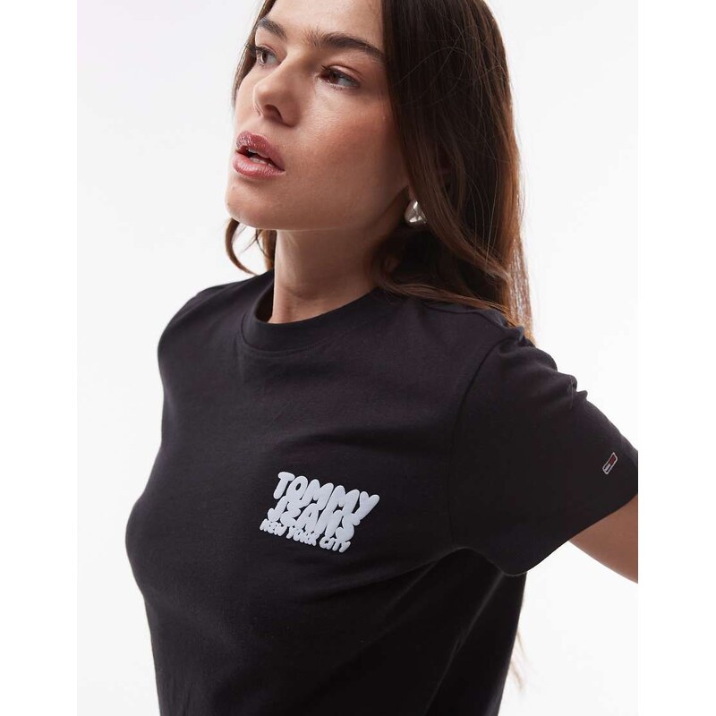 Tommy Jeans bubble logo t-shirt in black 106130901