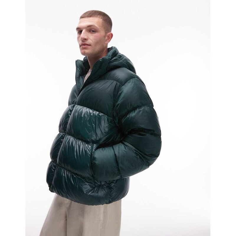 adidas Originals puffer coat in dark green 106130807
