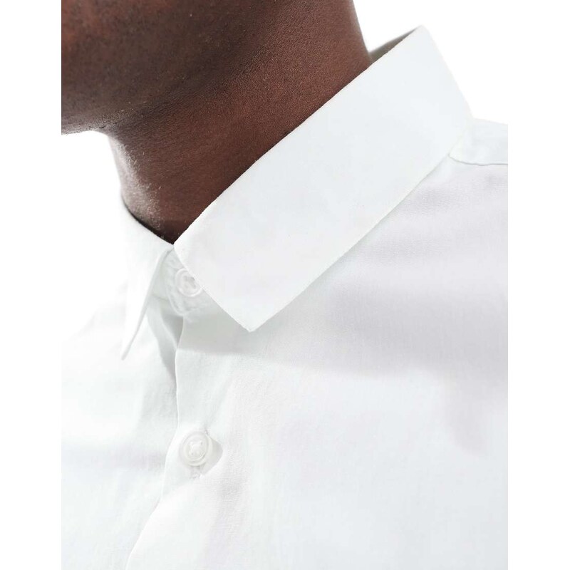 ASOS DESIGN formal poplin slim fit shirt in white