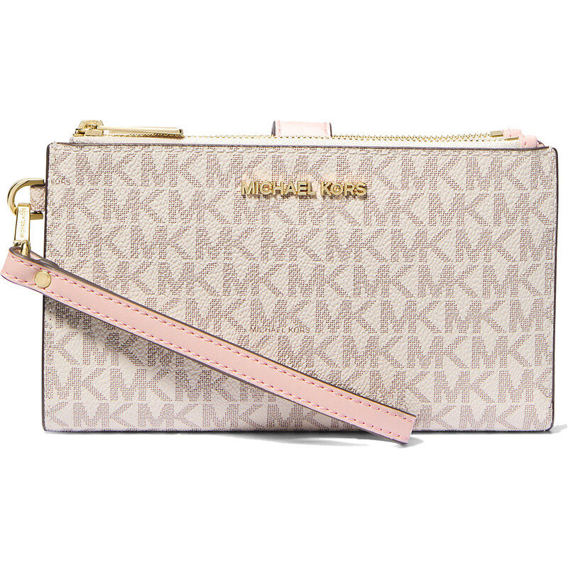 Michael Kors Peněženka Jet Set Travel Double Zip Wristlet Powder
