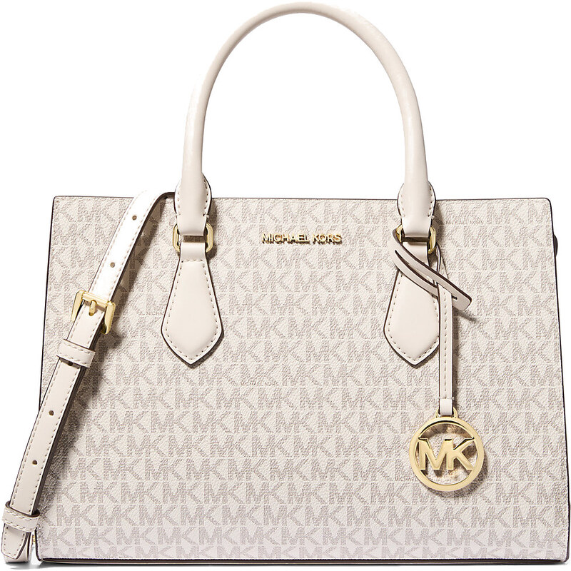 Michael Kors Sheila Medium Logo Satchel Light Cream Multi
