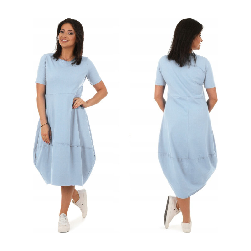 Fashionweek Pohodlné teplákové letní šaty OVERSIZE MF627