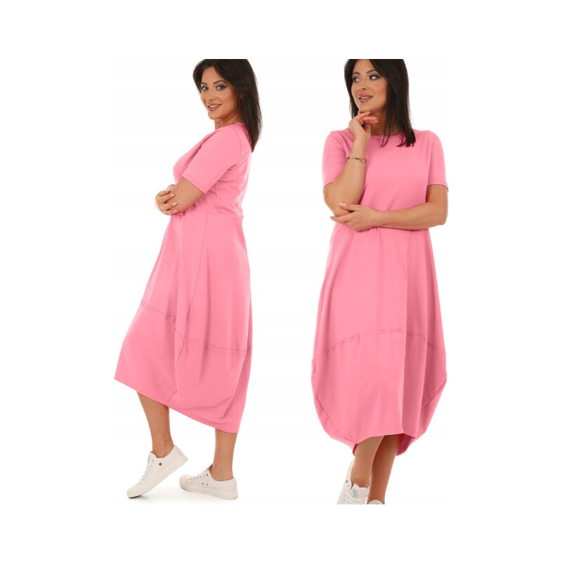 Fashionweek Pohodlné teplákové letní šaty OVERSIZE MF627