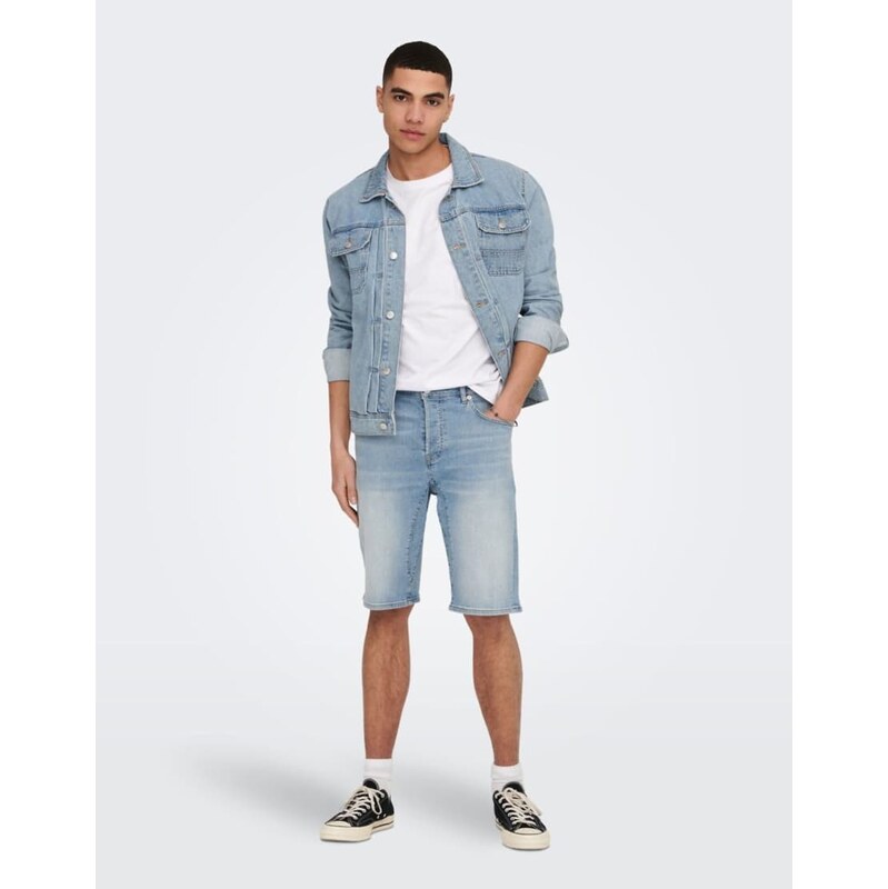 ONLY & SONS Denim shorts in light blue