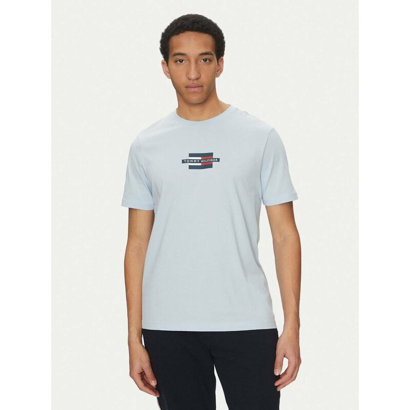 Tommy Hilfiger pánské světle modré tričko Flag