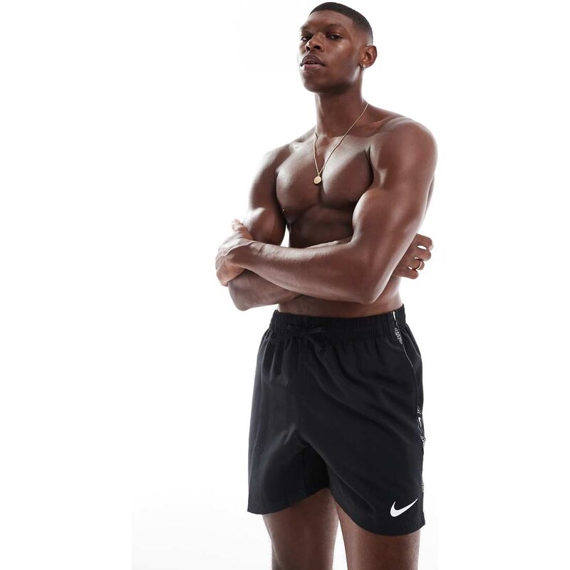Nike Swimming Nike Lap 5 inch Volley logo tape swim shorts in