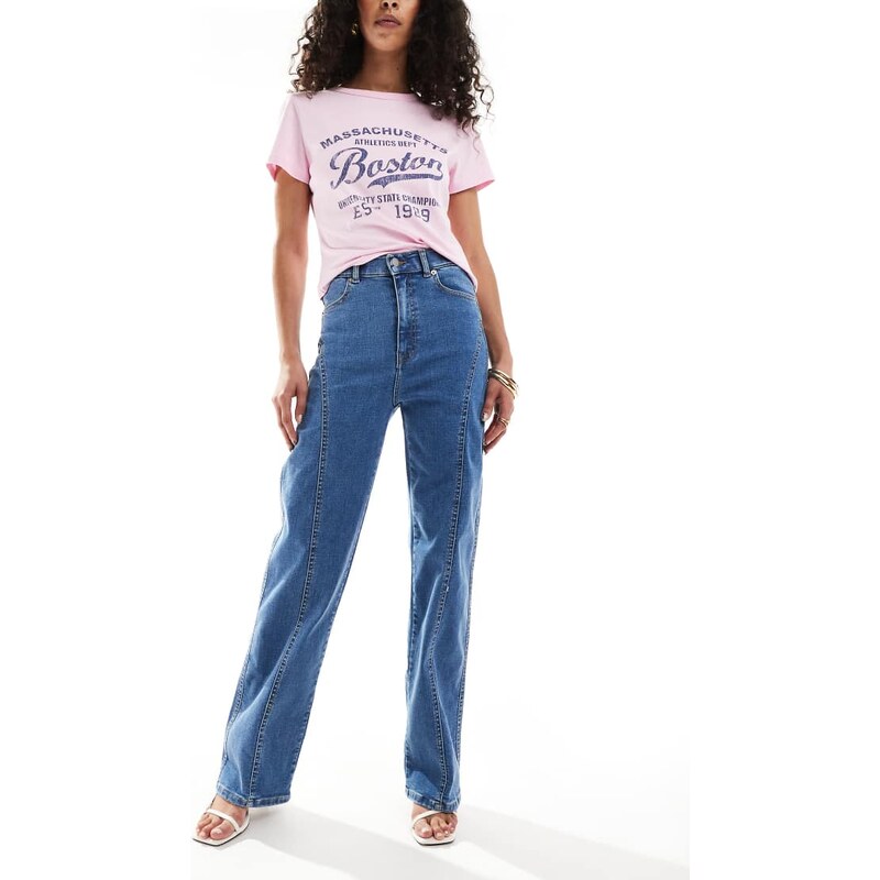 Dr Denim Moxy straight leg curve cut leg jeans in vale sky plain 106143711