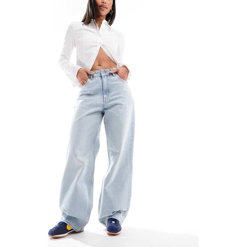 Dr Denim Donna relaxed fit baggy boyfriend jeans in stream light