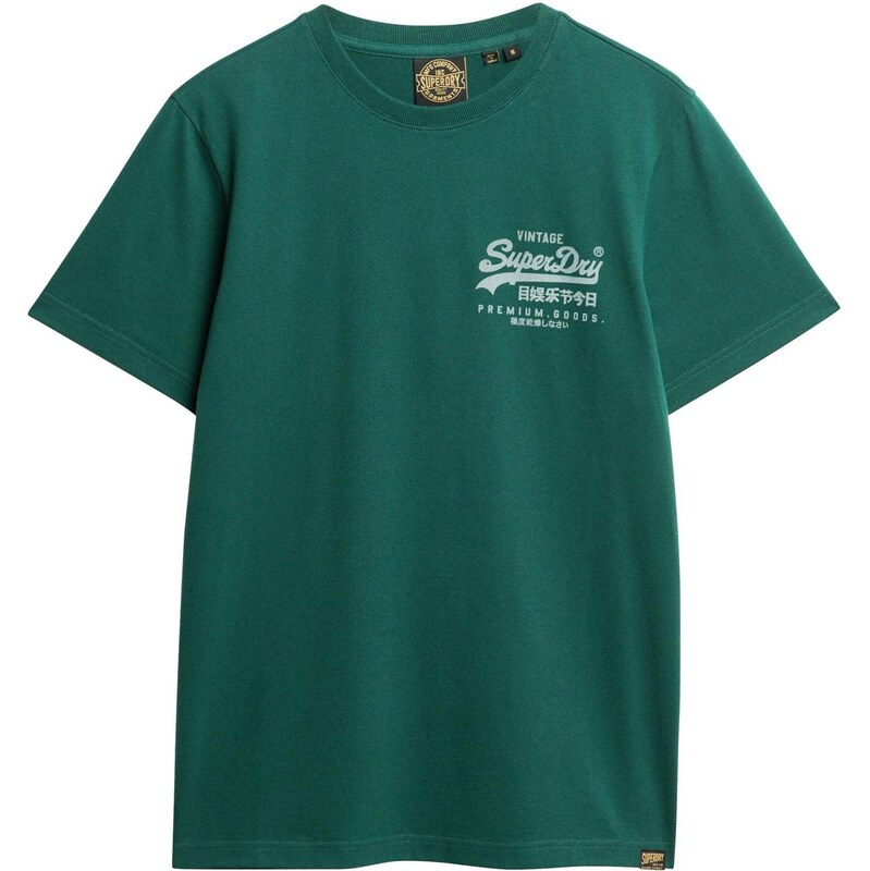 Superdry & Co Tričko Heritage zelená / bílá