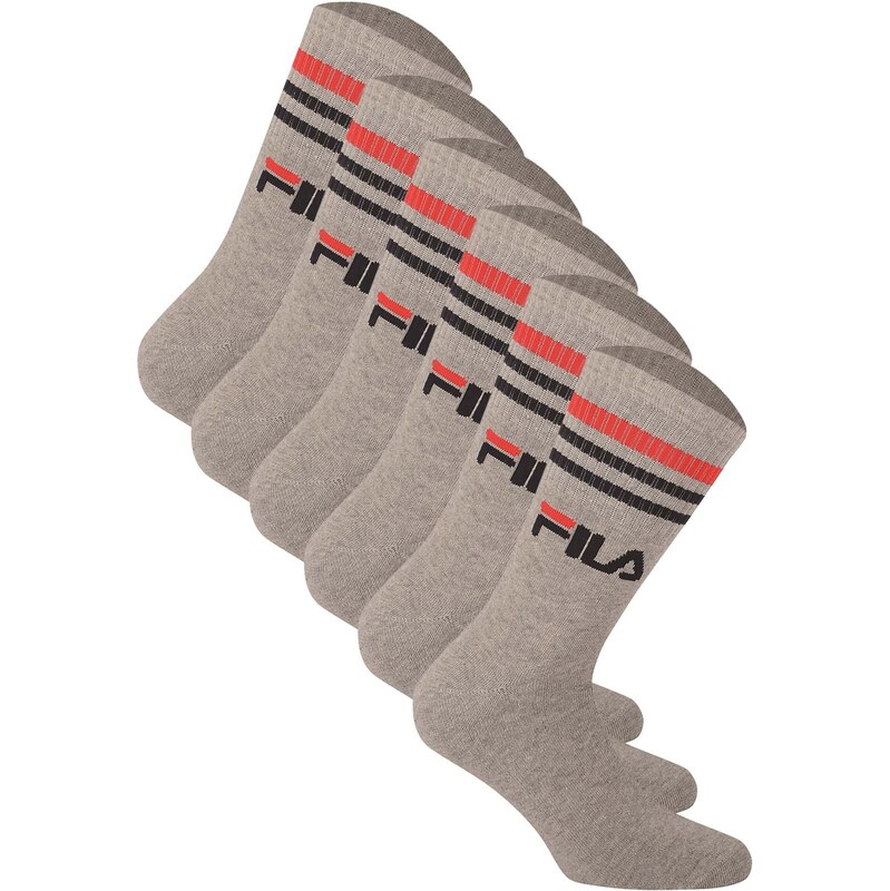 FILA Sportovní ponožky šedá / červená / černá 106144869