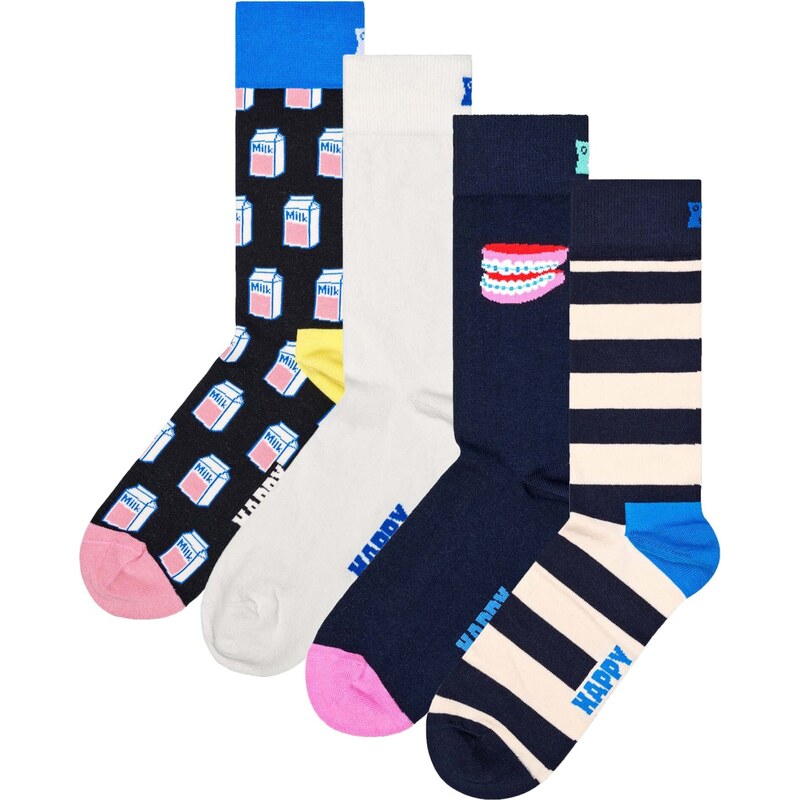 Happy Socks Ponožky nažloutlá / marine modrá / černá / offwhite