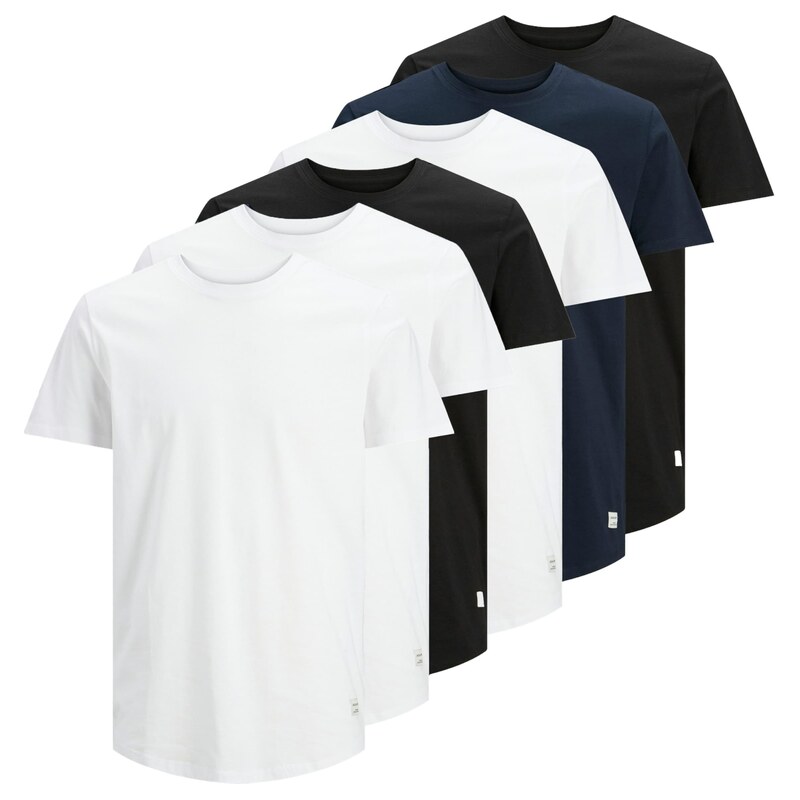 JACK & JONES Tričko námořnická modř / černá / bílá