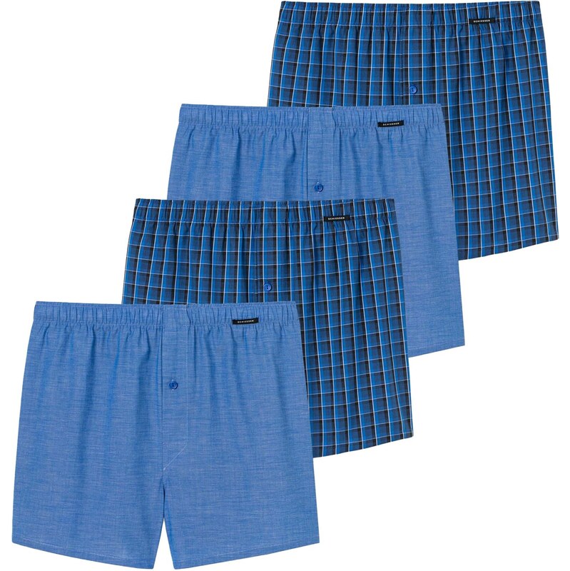SCHIESSER Boxerky modrá / černá
