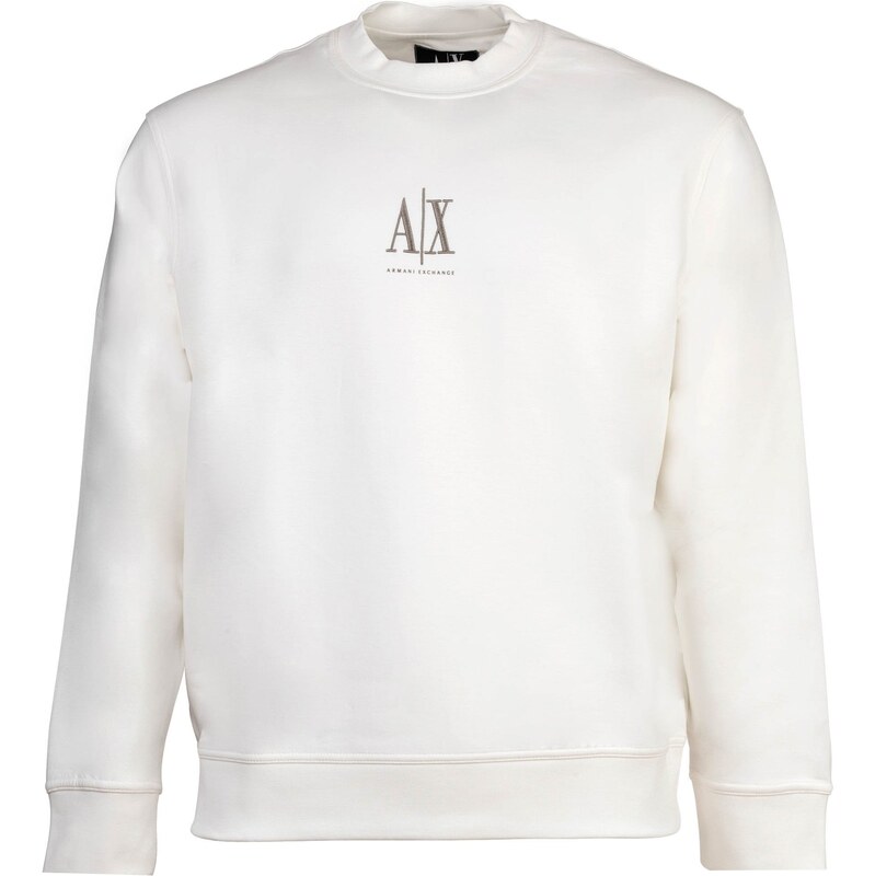 ARMANI EXCHANGE Mikina šedobéžová / bílá