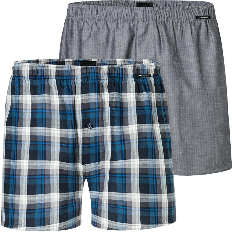 SCHIESSER Boxerky modrá / černá / bílá