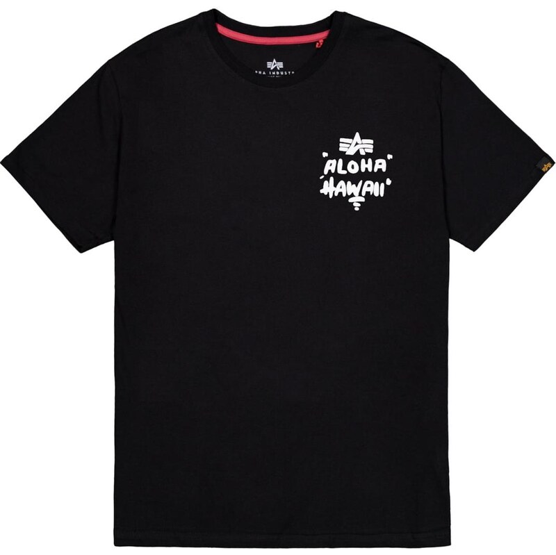 ALPHA INDUSTRIES Tričko Aloha černá / bílá