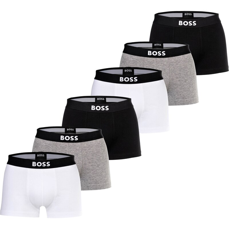 BOSS Boxerky šedý melír / černá / bílá