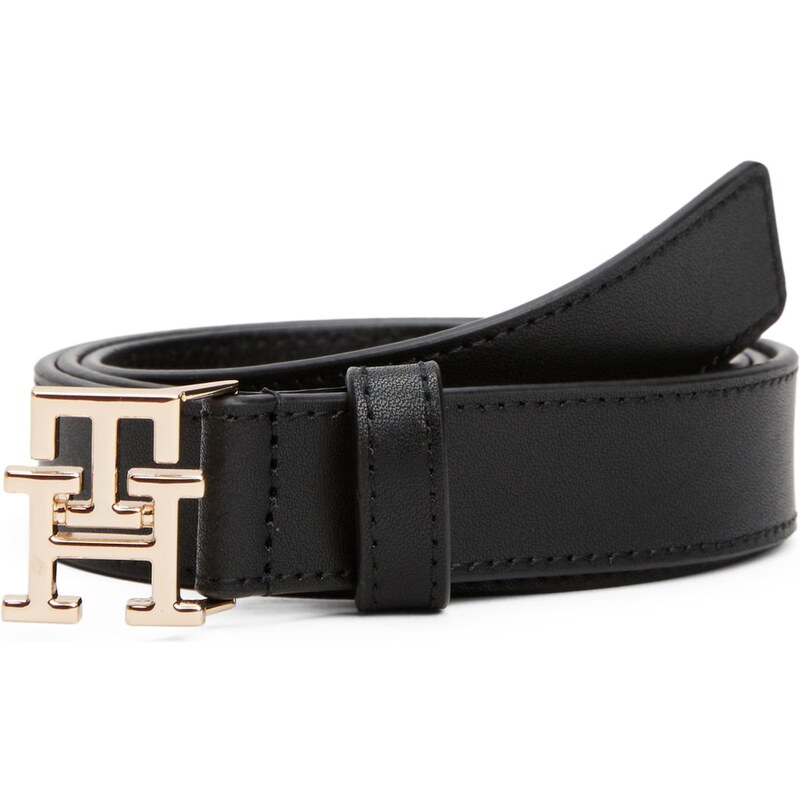 TOMMY HILFIGER Opasek TH Monogram Plaque Buckle černá