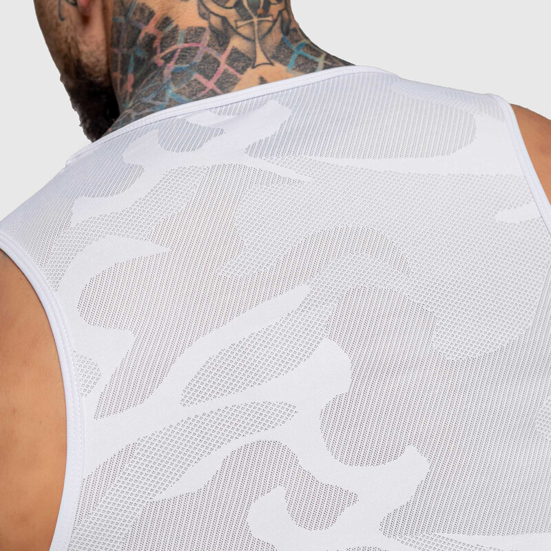 Pánské funkční tílko Iron Aesthetics Camo Mesh, bílé