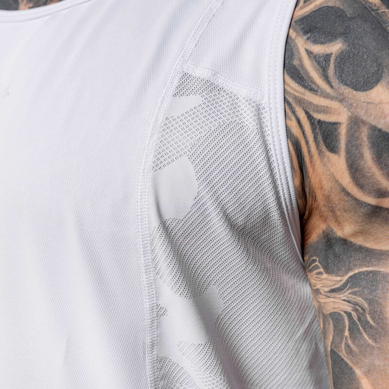 Pánské funkční tílko Iron Aesthetics Camo Mesh, bílé