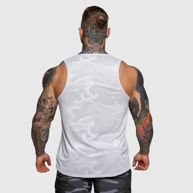Pánské funkční tílko Iron Aesthetics Camo Mesh, bílé