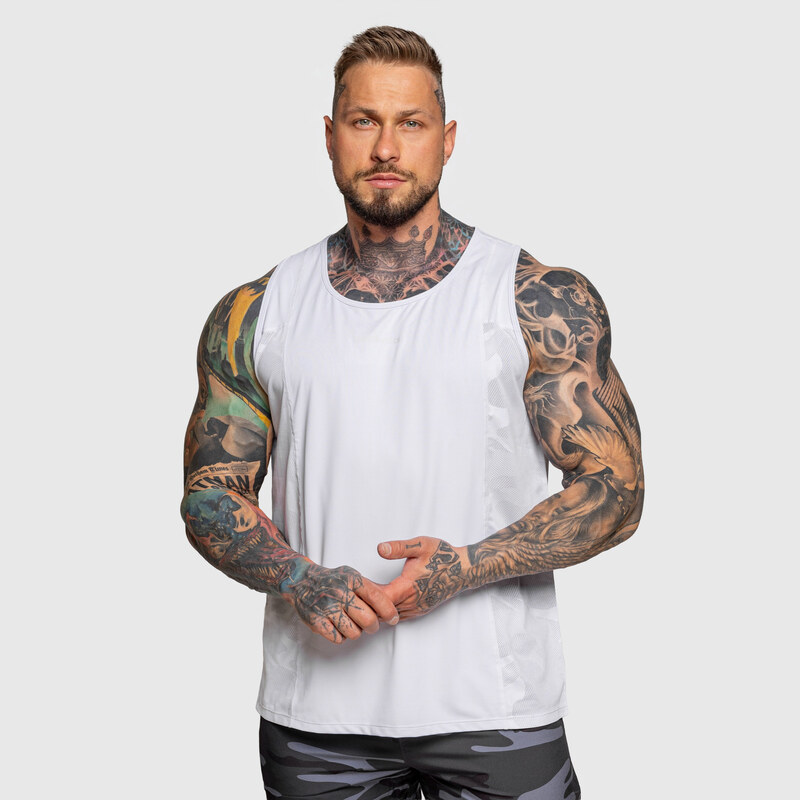 Pánské funkční tílko Iron Aesthetics Camo Mesh, bílé