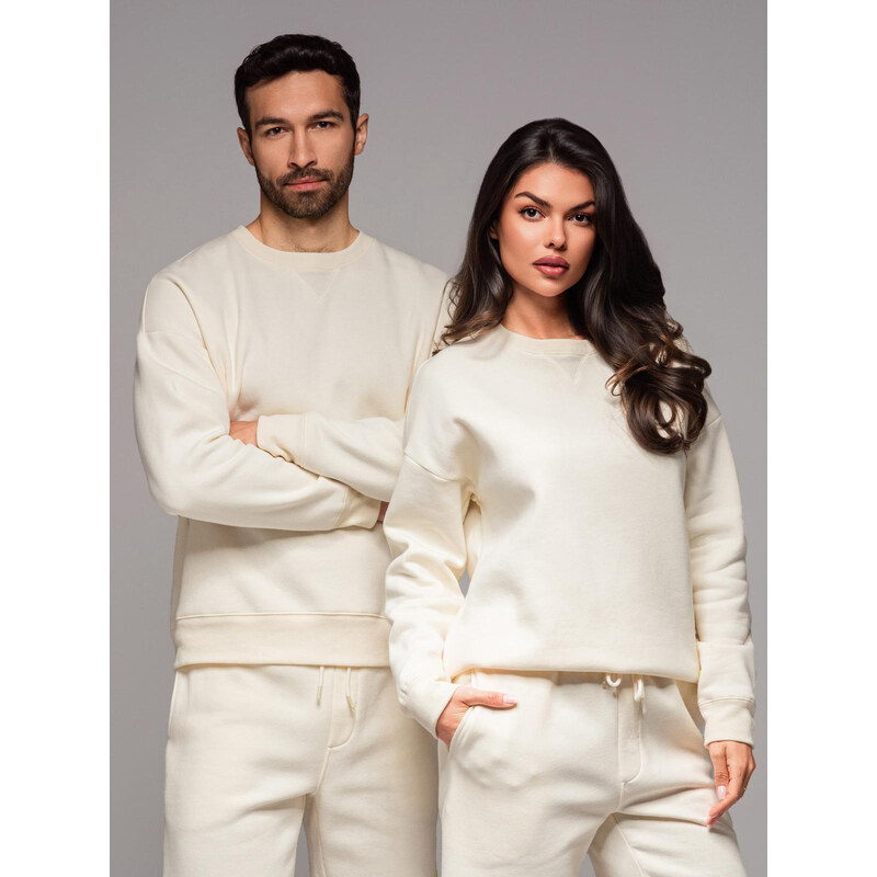 Ombre Classic unisex sweatshirt with round neckline - cream