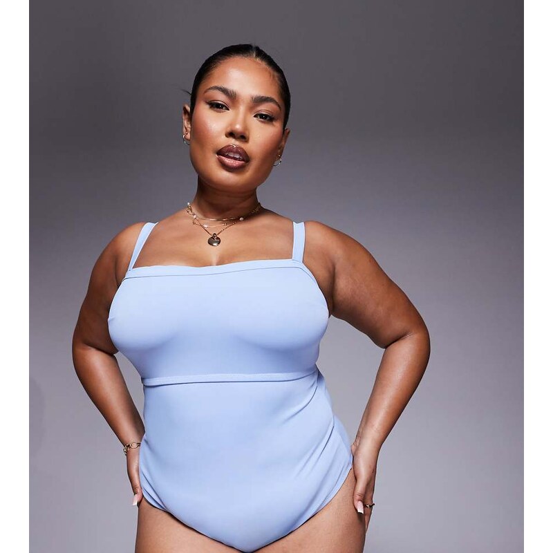ASOS Curve ASOS DESIGN Curve Maya supportive square neck swimsuit in 115511013