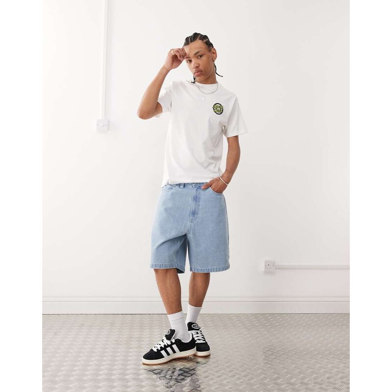 Santa Cruz Big denim shorts in light wash blue