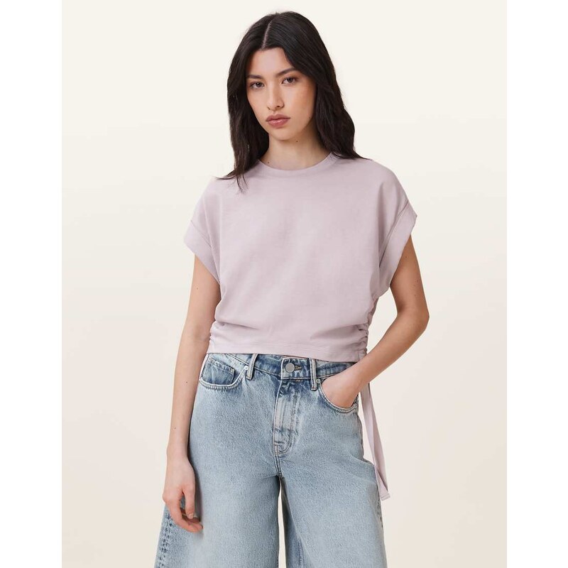 Allsaints mira tee in lilac ash pink 106160454