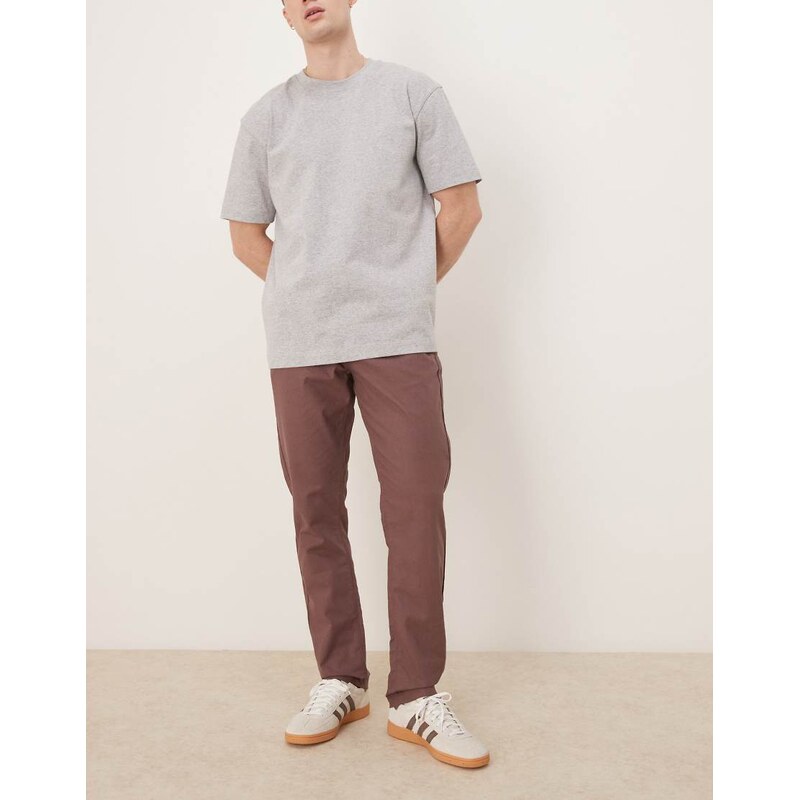 ASOS DESIGN ASOS DEISGN linen rich slim trouser with elasticated